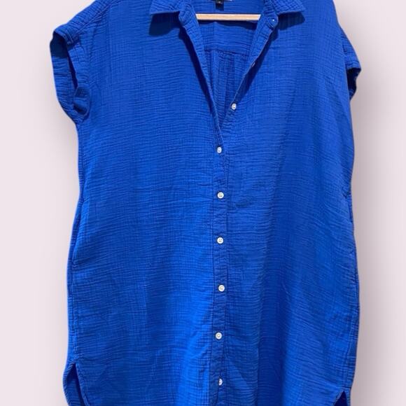 Universal Thread Women's Blue Mini Button-Down Shirt Dress Size Medium - Picture 2 of 11